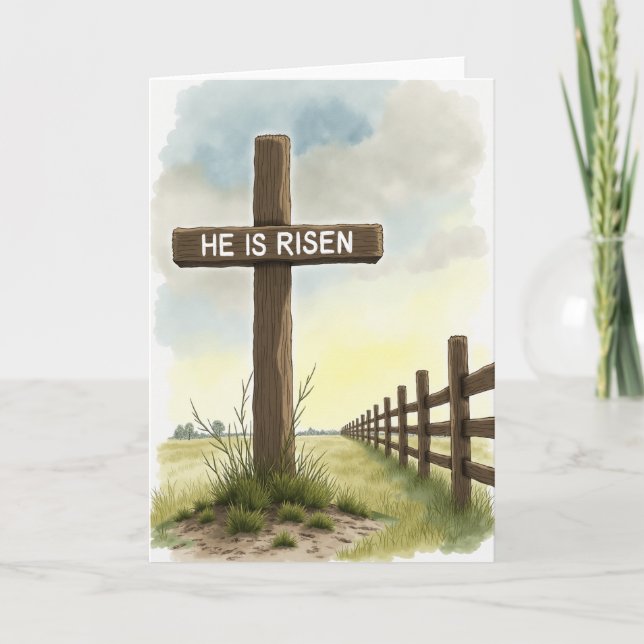 Risen Message Wood Scene Card (Front)