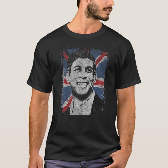 Rishi Sunak  British Prime Minister Portrait UK Fl T-Shirt (Front)