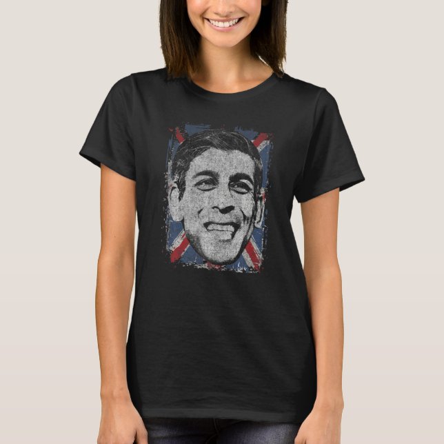 Rishi Sunak  British Prime Minister Stencil Art UK T-Shirt (Front)