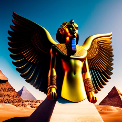 Rising Above Egyptian Digital Art On Triptych