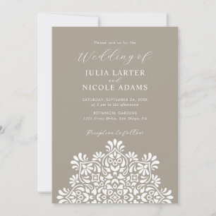 Rising Boho Indian Fusion Floral Mandala Wedding Invitation