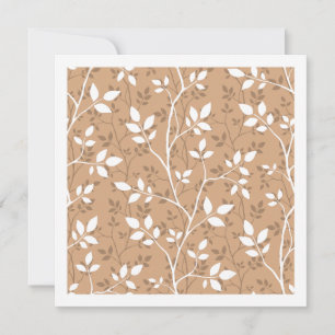 Rising Branches Orange Tan Minimalist Botanical Note Card
