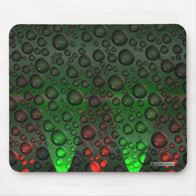 Rising Bubbles Green/Red Mousemat Mouse Pad (Front)