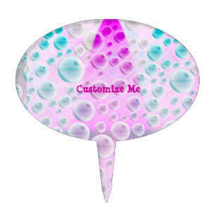 Rising Bubbles (Pink&Blue) Cake Topper
