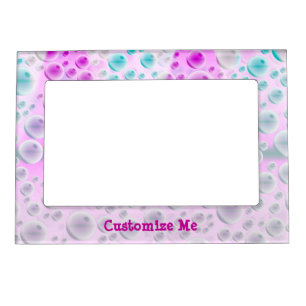 Rising Bubbles (Pink&Blue) Magnetic Photo Frame