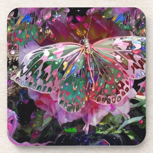 Rising Dawn Butterfly Beverage Coaster