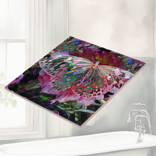 Rising Dawn Butterfly Ceramic Tile
