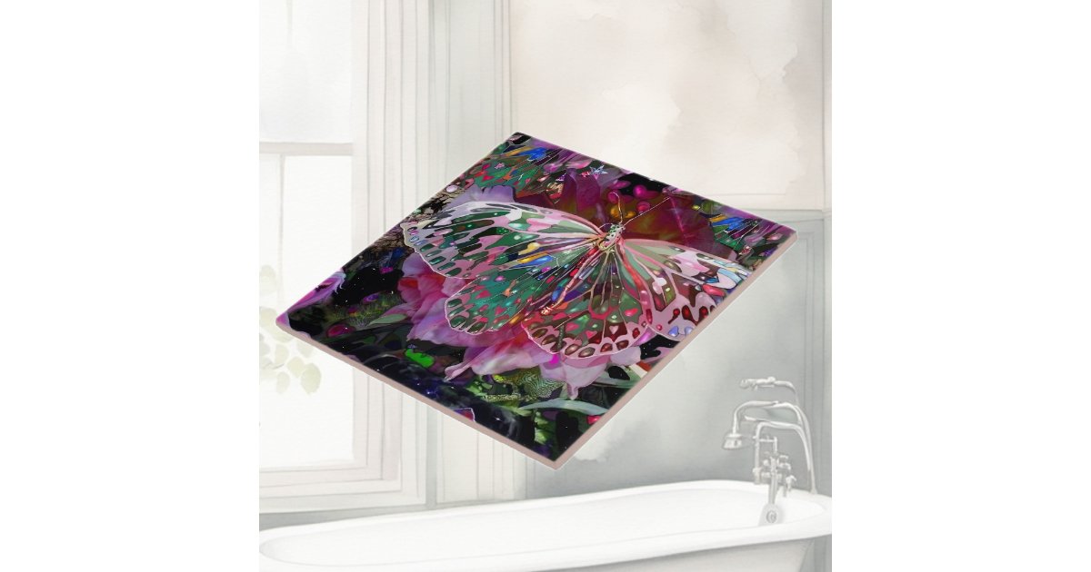 Rising Dawn Butterfly Ceramic Tile | Zazzle