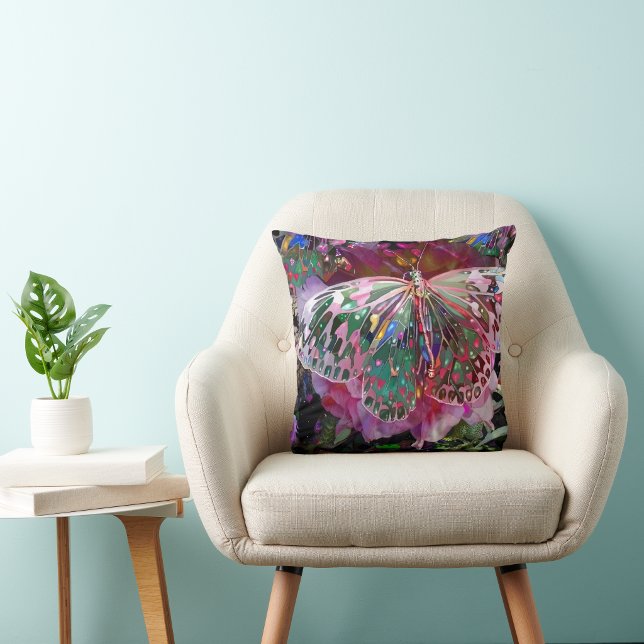 Rising Dawn Butterfly! Throw Pillow (Creator Uploaded)