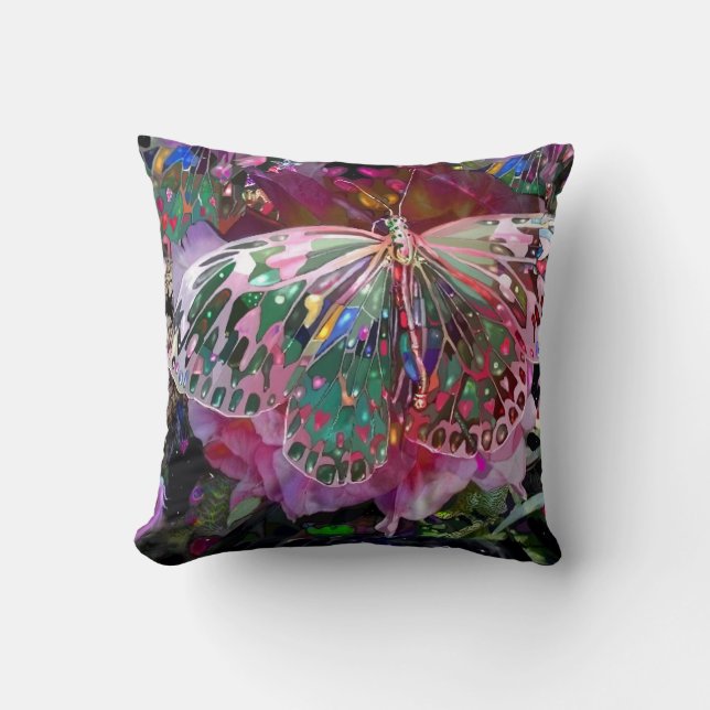 Rising Dawn Butterfly! Throw Pillow (Front)