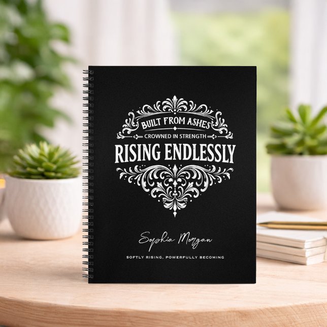 Rising Endlessly Women Vintage Typography Notebook (Creator Uploaded)