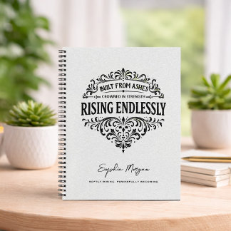 Rising Endlessly Women Vintage Typography Notebook