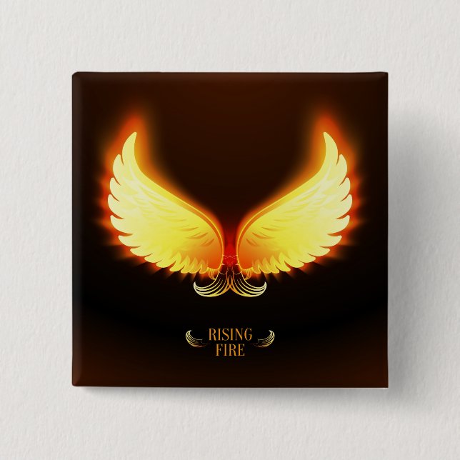 Rising Fire - Phoenix Wings Button (Front)