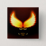 Rising Fire - Phoenix Wings Button at Zazzle