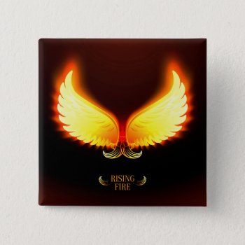 Rising Fire - Phoenix Wings Button by GiftStation at Zazzle