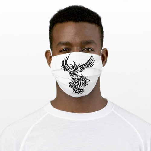 Rising From The Ashes Black Phoenix Tattoo Stencil Adult Cloth Face Mask