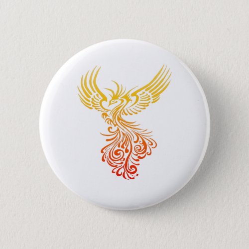 Rising From The Ashes Detailed Phoenix Flame Ombre Button