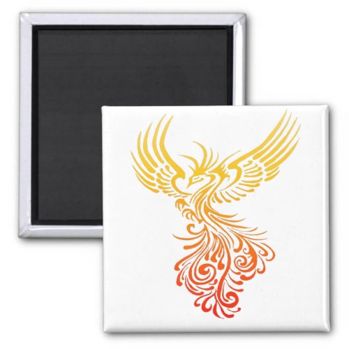 Rising From The Ashes Detailed Phoenix Flame Ombre Magnet