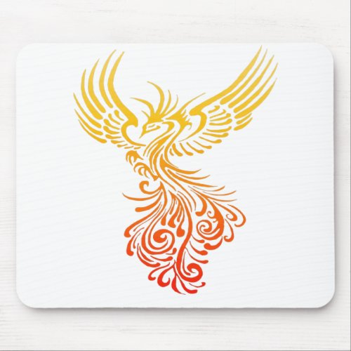 Rising From The Ashes Detailed Phoenix Flame Ombre Mouse Pad