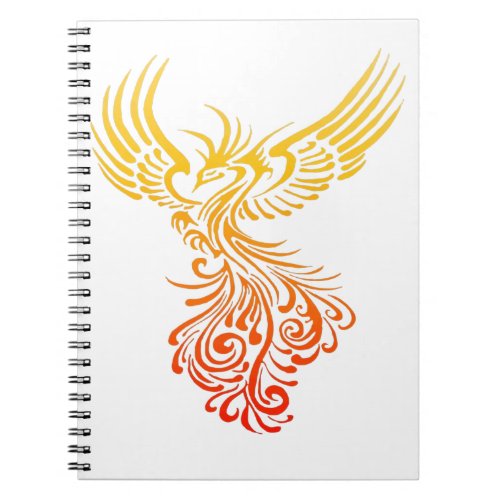 Rising From The Ashes Detailed Phoenix Flame Ombre Notebook