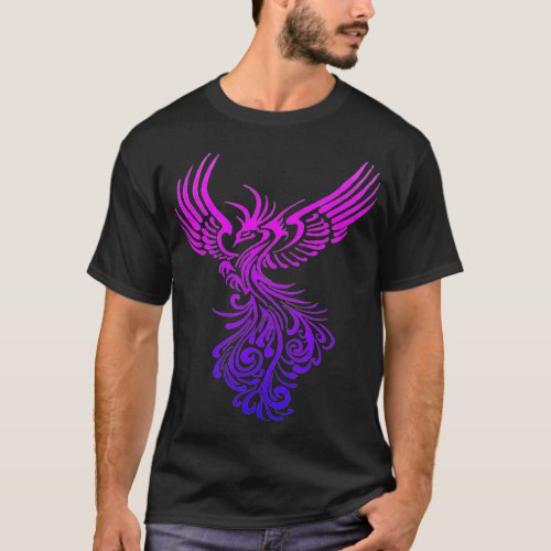 Rising From The Ashes Phoenix Lilac Pink Ombre T_Shirt