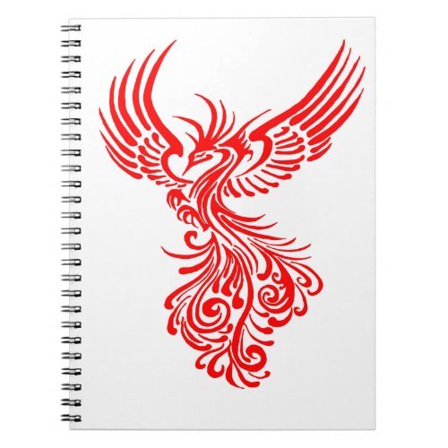 Rising From The Ashes Red Phoenix Tattoo Stencil Notebook