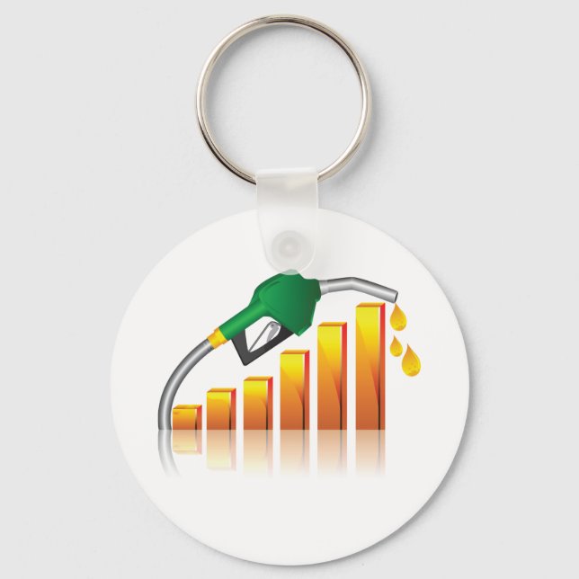 Rising Gas Prices Inflation Bar Chart Keychain (Front)
