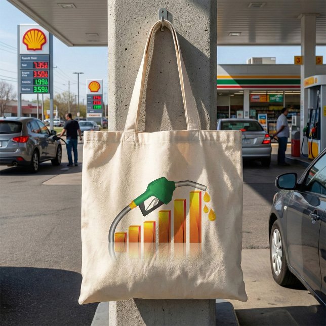 Rising Gas Prices Inflation Bar Chart Tote Bag (Creator Uploaded)