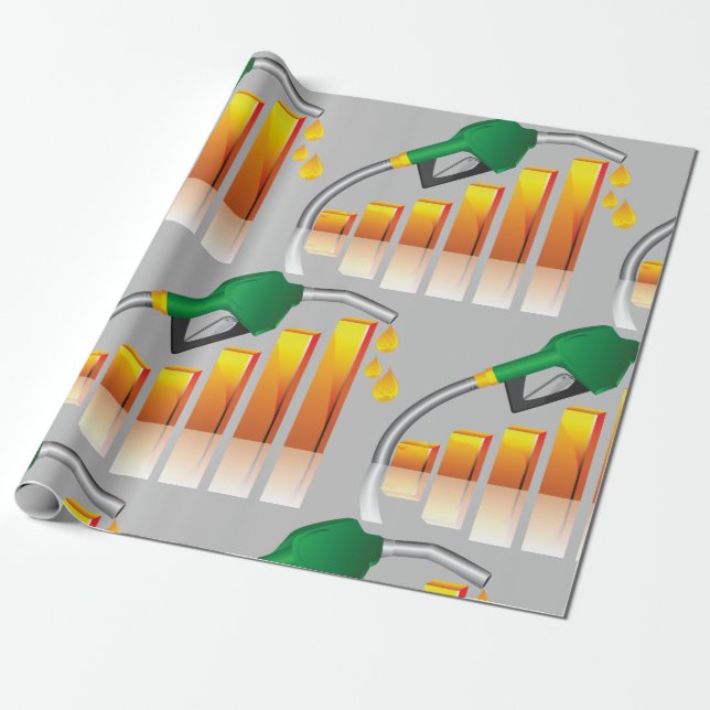Rising Gas Prices Inflation Bar Chart Wrapping Paper (Unrolled)