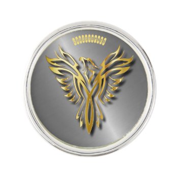 Rising Golden Phoenix Gold Flames With Lapel Pin by HumusInPita at Zazzle