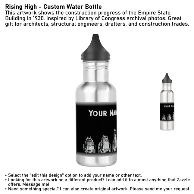 Rising High - Custom Water Bottle (Creator Uploaded)