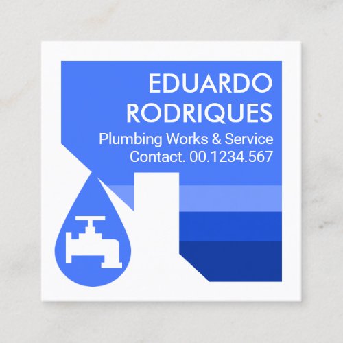 Rising Leaking Water Levels Plumbing Square Business Card