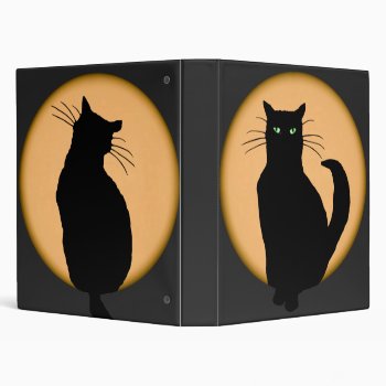 Rising Moon Cat Silhouettes Binder by zortmeister at Zazzle