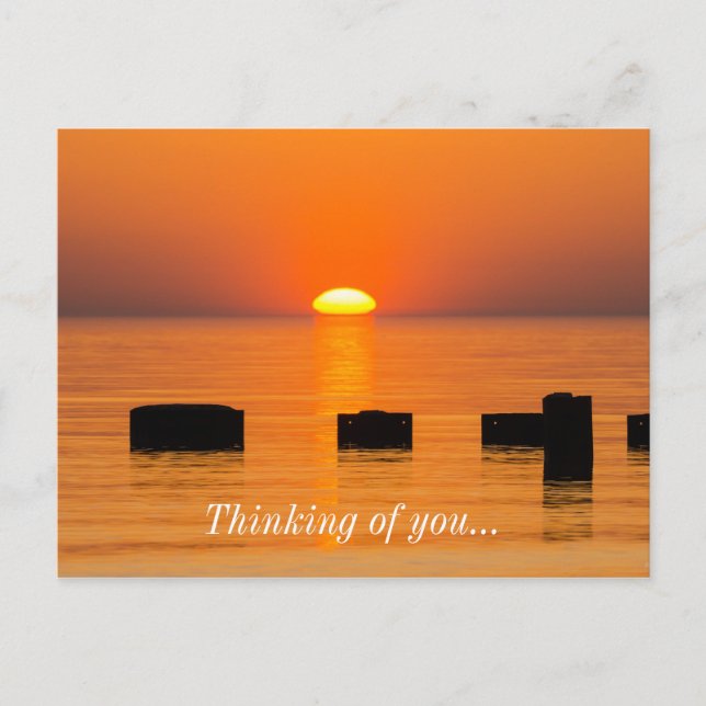 Rising Orange Thinking Of You Postcard (Front)