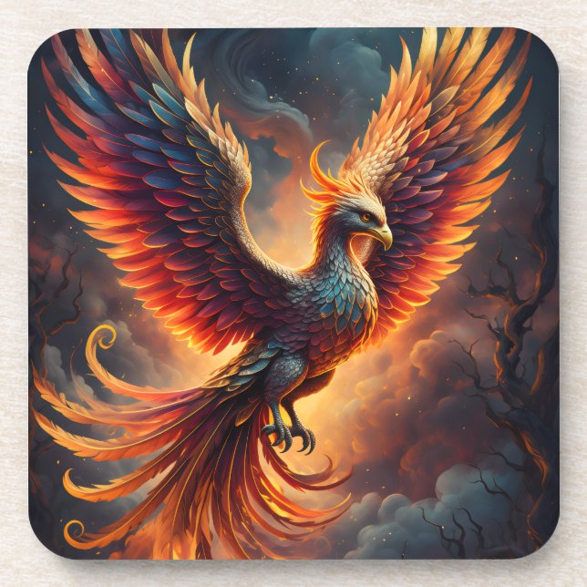 Rising Phoenix Beverage Coaster (Front)