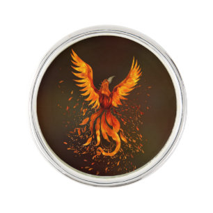 Rising Phoenix Bird Lapel Pin
