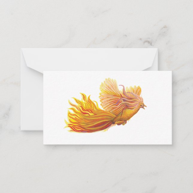 Rising Phoenix Bird  Note Card (Front)