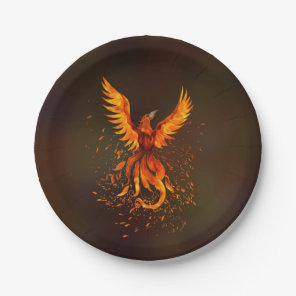 Rising Phoenix Bird Paper Plates