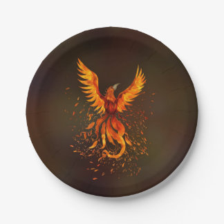 Rising Phoenix Bird Paper Plates