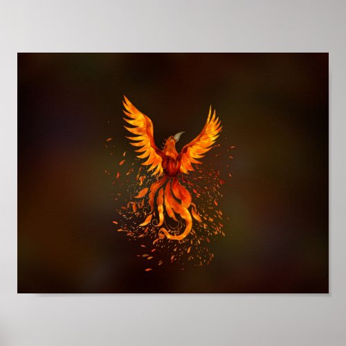 Rising Phoenix Bird Poster