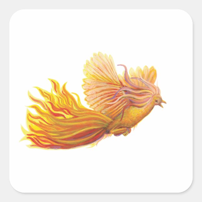 Rising Phoenix Bird   Square Sticker (Front)