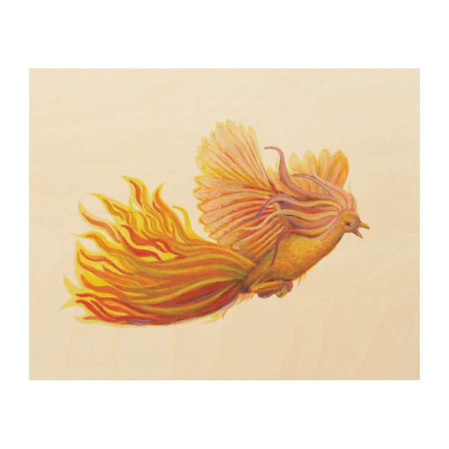 Rising Phoenix Bird   Wood Wall Art (Front)