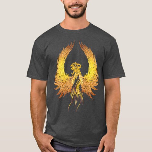 Rising Phoenix Fire Golden mythical reborn rise T_Shirt