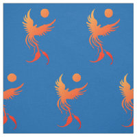 Rising Phoenix in Flames Fabric