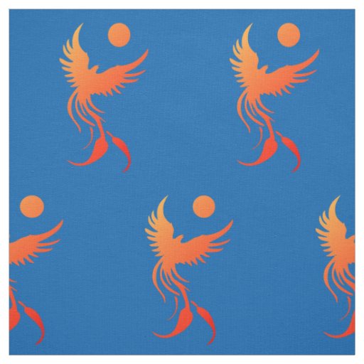Rising Phoenix in Flames Fabric