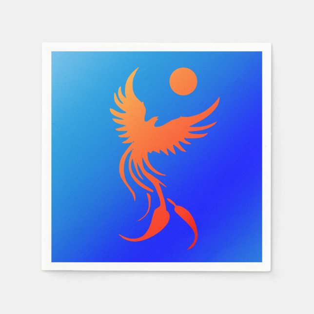 Rising Phoenix in Flames Napkins (Front)
