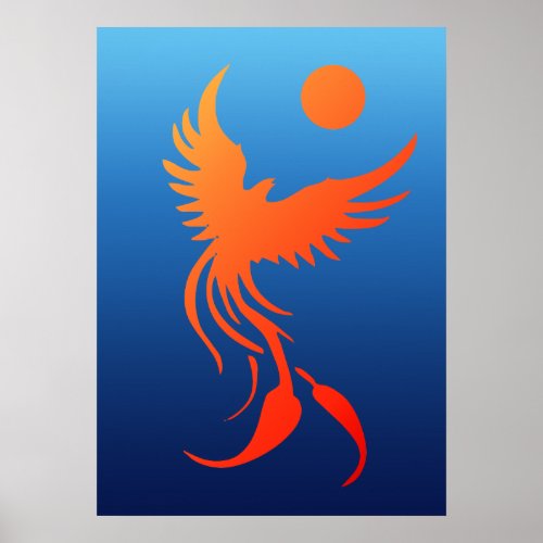 Rising Phoenix in Flames Poster