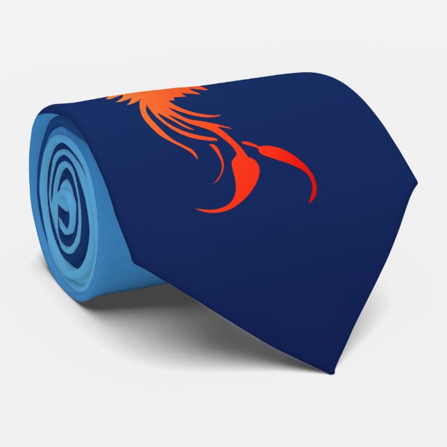 Rising Phoenix in Flames Tie (Rolled)