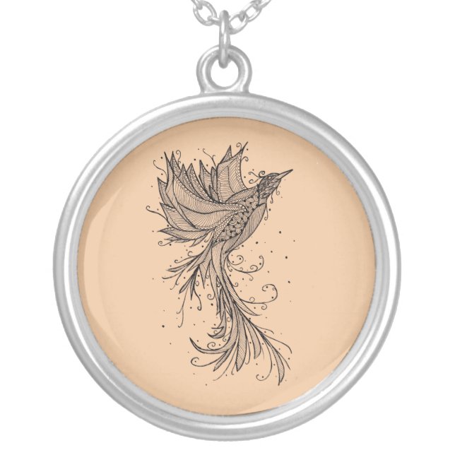 Rising Phoenix Peach Necklace (Front)
