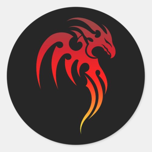 Rising Phoenix Tribal Symbol Classic Round Sticker